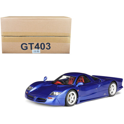 1997 Nissan R390 GT1 "Road Car" Blue Metallic with Red Interior 1/18 Model Car by GT Spirit