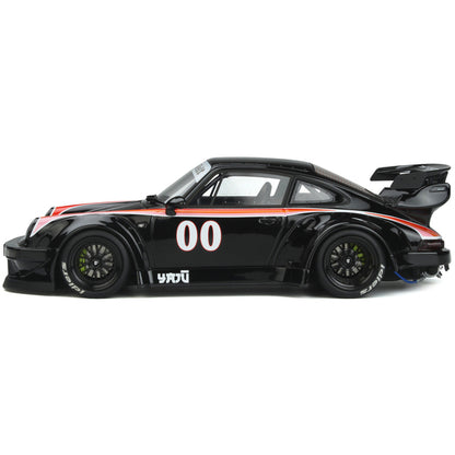 2019 Porsche 930 RWB Bodykit #00 "Yaju" Black with Stripes 1/18 Model Car by GT Spirit