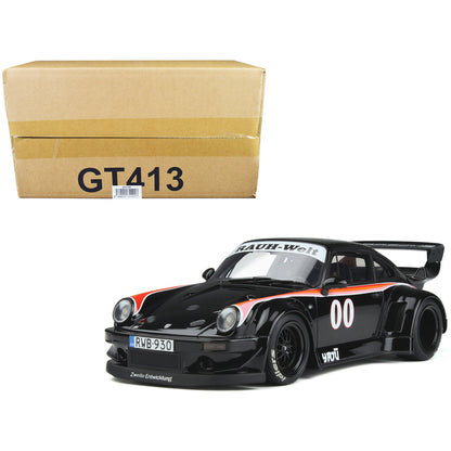 2019 Porsche 930 RWB Bodykit #00 "Yaju" Black with Stripes 1/18 Model Car by GT Spirit