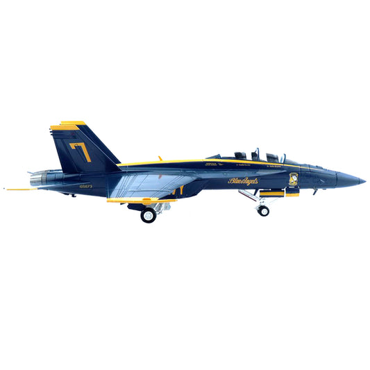 McDonnell Douglas F/A-18F Super Hornet Fighter Aircraft #7 "Blue Angels" US Navy 2021 Season "75th Anniversary" "Air Power Series" 1/72 Scale Model by Hobby Master