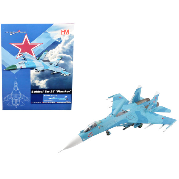 Sukhoi Su-27SM Flanker B Fighter Aircraft "Russian Air Force" (2013) "Air Power Series" 1/72 Diecast Model by Hobby Master