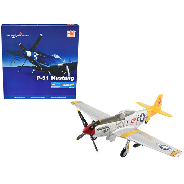 North American P-51D Mustang Fighter Aircraft "Marie" "Capt. Freddie Ohr 2th FS 52th FG" (1944) "Air Power Series" 1/48 Diecast Model by Hobby Master