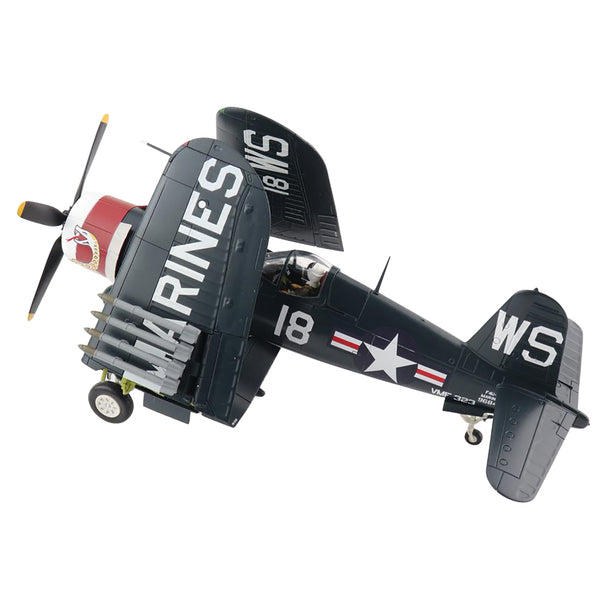 Vought F4U-4 Corsair Fighter Aircraft VMF-323 "Death Rattlers" USS Sicily (June 1951) "Air Power Series" 1/48 Scale Model by Hobby Master