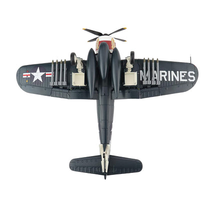 Vought F4U-4 Corsair Fighter Aircraft VMF-323 "Death Rattlers" USS Sicily (June 1951) "Air Power Series" 1/48 Scale Model by Hobby Master