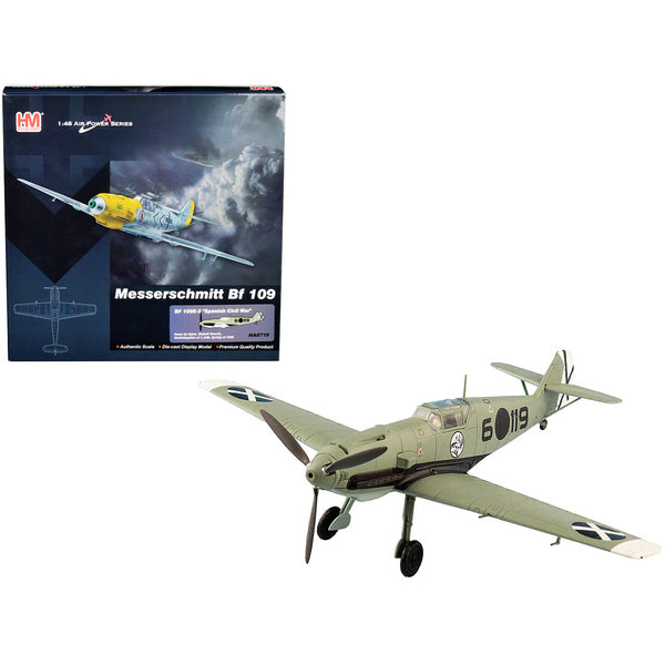 Messerschmitt BF 109E-3 Fighter Aircraft "Hauptmann Siebelt Reents Spanish Civil War" (1939) "Air Power Series" 1/48 Diecast Model by Hobby Master