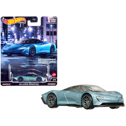 McLaren Speedtail Blue Metallic with Black Top "Exotic Envy" Series Diecast Model Car by Hot Wheels