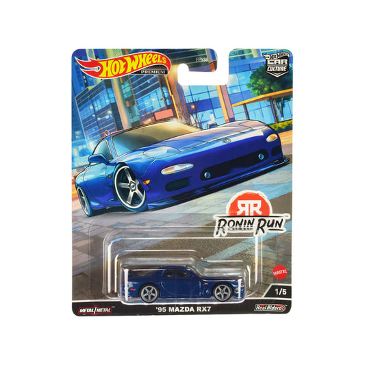 1995 Mazda RX7 Blue Metallic "Ronin Run" Series Diecast Model Car by Hot Wheels