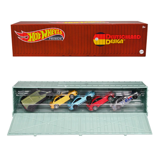 2022 "Deutschland Design" 5 piece Set with Container "Car Culture" Series Diecast Model Cars by Hot Wheels