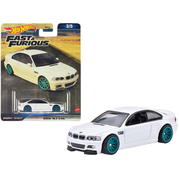 BMW M3 E46 White with Green Wheels "Furious 7" (2015) Movie "Fast & Furious" Series Diecast Model Car by Hot Wheels