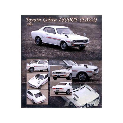 Toyota Celica 1600GT (TA22) RHD (Right Hand Drive) White with Red Stripes 1/64 Diecast Model Car by Inno Models