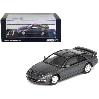 Nissan Fairlady Z (Z32) RHD (Right Hand Drive) Oxford Gray Metallic with Extra Wheels 1/64 Diecast Model Car by Inno Models