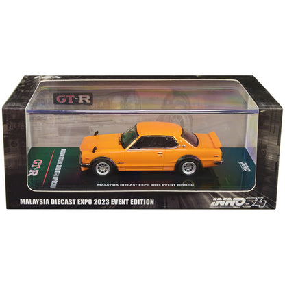 Nissan Skyline 2000 GT-R (KPGC10) RHD (Right Hand Drive) Orange "Malaysia Diecast Expo Event Edition" (2023) 1/64 Diecast Model Car by Inno Models