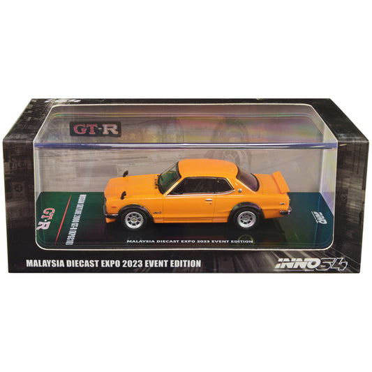 Nissan Skyline 2000 GT-R (KPGC10) RHD (Right Hand Drive) Orange "Malaysia Diecast Expo Event Edition" (2023) 1/64 Diecast Model Car by Inno Models