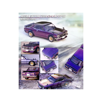 Nissan Skyline 2000 GT-R (KPGC10) RHD (Right Hand Drive) Magic Purple II Metallic 1/64 Diecast Model Car by Inno Models