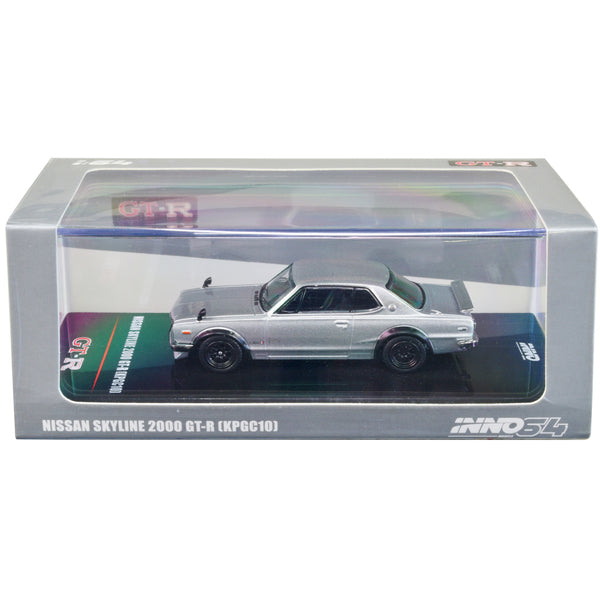 Nissan Skyline 2000 GT-R (KPGC10) RHD (Right Hand Drive) Silver Metallic 1/64 Diecast Model Car by Inno Models