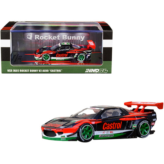 NSX (NA1) Rocket Bunny V2 Aero RHD (Right Hand Drive) "Castrol" Concept Livery 1/64 Diecast Model Car by Inno Models