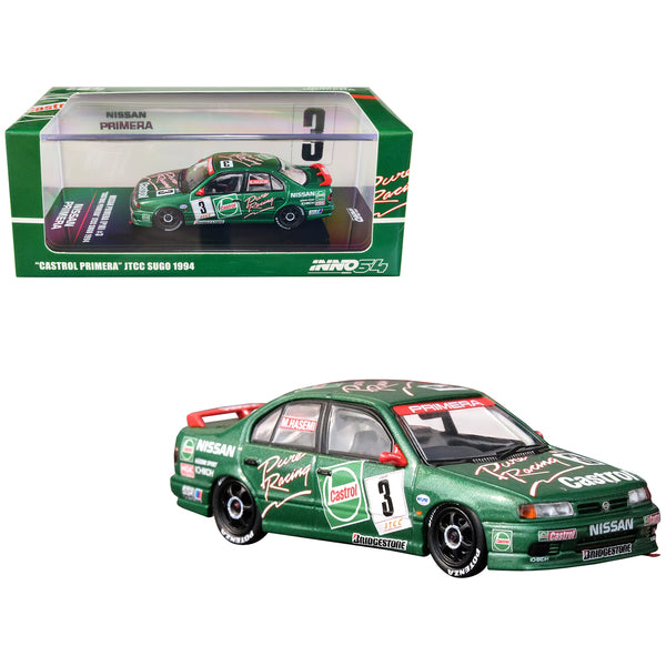 Nissan Primera (P10) RHD (Right Hand Drive) #3 Masahiro Hasemi "Castrol Primera" JTCC (Japanese Touring Car Championship) Sugo (1994) 1/64 Diecast Model Car by Inno Models