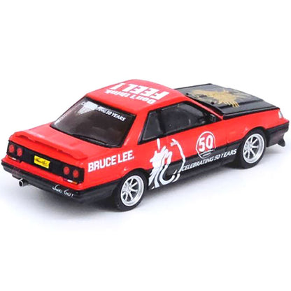 Nissan Skyline GTS-R (R31) RHD (Right Hand Drive) Red with Black Hood "Bruce Lee Legacy 50 Year Anniversary" 1/64 Diecast Model Car by Inno Models