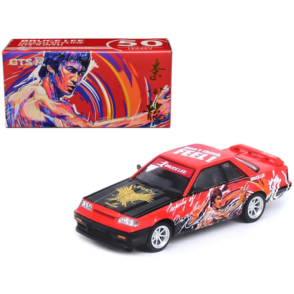 Nissan Skyline GTS-R (R31) RHD (Right Hand Drive) Red with Black Hood "Bruce Lee Legacy 50 Year Anniversary" 1/64 Diecast Model Car by Inno Models