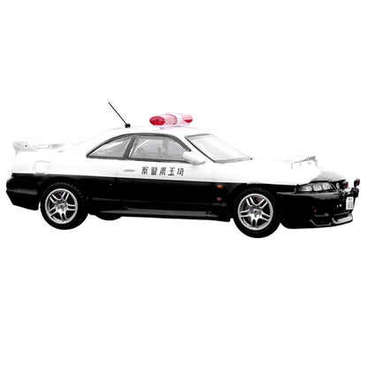 Nissan Skyline GT-R (R33) RHD (Right Hand Drive) Black and White "Saitama Prefectural" Police Car 1/64 Diecast Model Car by Inno Models