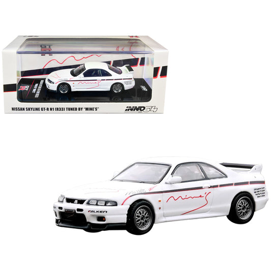 Nissan Skyline GT-R N1 (R33) RHD (Right Hand Drive) White "Tuned by Mine's" 1/64 Diecast Model Car by Inno Models