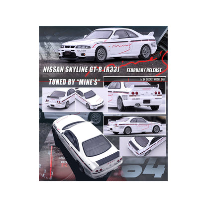 Nissan Skyline GT-R N1 (R33) RHD (Right Hand Drive) White "Tuned by Mine's" 1/64 Diecast Model Car by Inno Models