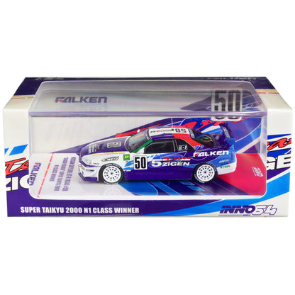 Nissan Skyline GT-R (R34) RHD (Right Hand Drive) #50 H. Takeuchi - T. Tanaka "5Zigen Falken" Class Winner Super N1 Taikyu Series (2000) 1/64 Diecast Model Car by Inno Models