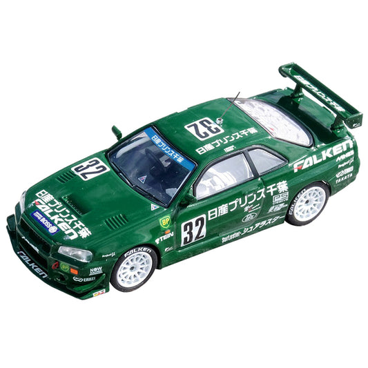 Nissan Skyline GT-R (R34) RHD (Right Hand Drive) #32 H. Takeuchi - T. Tanaka "Prince Chiba Falken" Class 1 Overall Winner "Super Taikyu" (1999) 1/64 Diecast Model Car by Inno Models