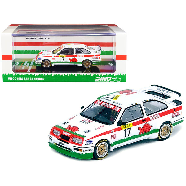 Ford Sierra RS500 Cosworth RHD (Right Hand Drive) #17 Alain Semoulin - Jesus Pareja - Thierry Tassin "BATIBOUW" WTCC World Touring Car Championship Spa 24 Hours (1987) 1/64 Diecast Model Car by Inno Models