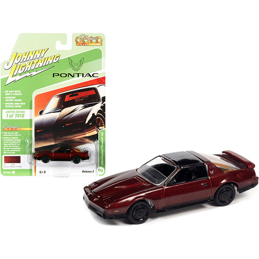 1984 Pontiac Firebird Trans Am T/A Autumn Maple Firemist Red Metallic with Black Top "Classic Gold Collection" Series Limited Edition to 7418 pieces Worldwide 1/64 Diecast Model Car by Johnny Lightning