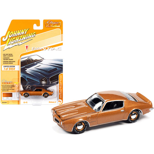 1972 Pontiac Firebird Formula Anaconda Gold Metallic "Classic Gold Collection" Series Limited Edition to 9454 pieces Worldwide 1/64 Diecast Model Car by Johnny Lightning