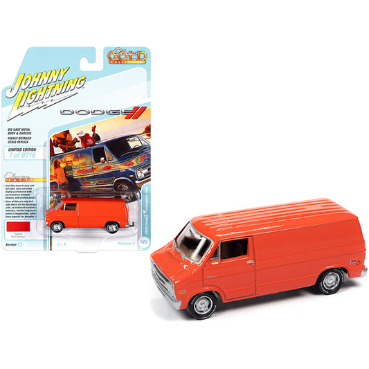 1976 Dodge Tradesman Van Custom Red-Orange "Classic Gold Collection" Series Limited Edition to 9718 pieces Worldwide 1/64 Diecast Model Car by Johnny Lightning