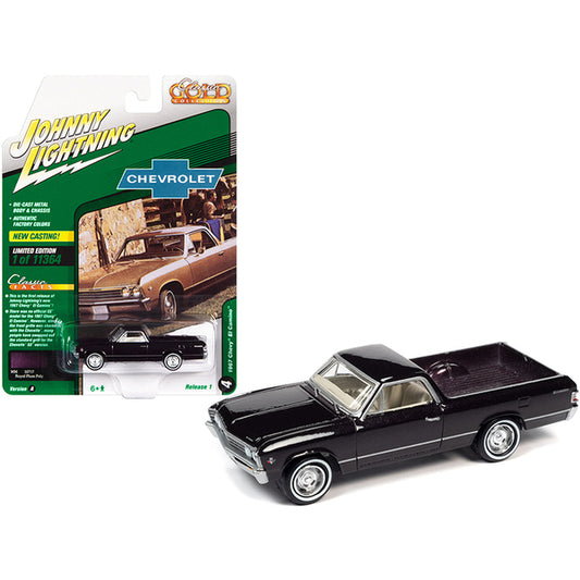 1967 Chevrolet El Camino Royal Plum Metallic "Classic Gold Collection" Series Limited Edition to 11364 pieces Worldwide 1/64 Diecast Model Car by Johnny Lightning