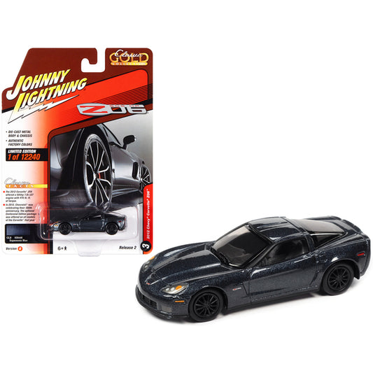 2012 Chevrolet Corvette Z06 Supersonic Blue Metallic "Classic Gold Collection" Series Limited Edition to 12240 pieces Worldwide 1/64 Diecast Model Car by Johnny Lightning