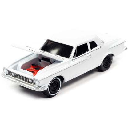 1962 Plymouth Savoy Max Wedge Alpine White "Classic Gold Collection" Series Limited Edition to 11880 pieces Worldwide 1/64 Diecast Model Car by Johnny Lightning