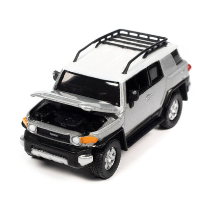 2007 Toyota FJ Cruiser Titanium Silver Metallic with White Top and Roofrack "Classic Gold Collection" Series Limited Edition 1/64 Diecast Model Car by Johnny Lightning