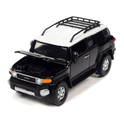 2007 Toyota FJ Cruiser Black Diamond with White Top and Roofrack "Classic Gold Collection" Series Limited Edition 1/64 Diecast Model Car by Johnny Lightning