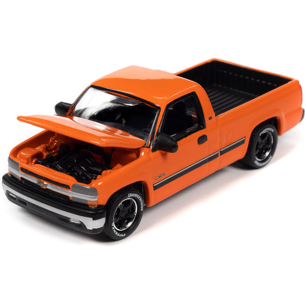 2002 Chevrolet Silverado Pickup Truck Tangier Orange "Classic Gold Collection" Series Limited Edition to 9868 pieces Worldwide 1/64 Diecast Model Car by Johnny Lightning