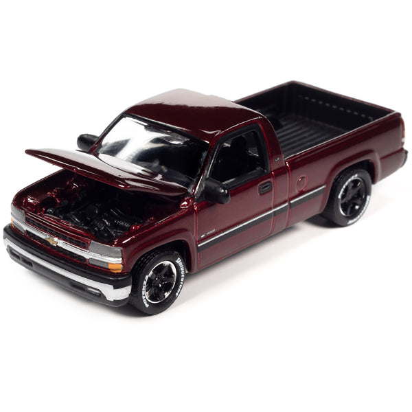 2002 Chevrolet Silverado Pickup Truck Cherry Red Metallic "Classic Gold Collection" Series Limited Edition to 9868 pieces Worldwide 1/64 Diecast Model Car by Johnny Lightning