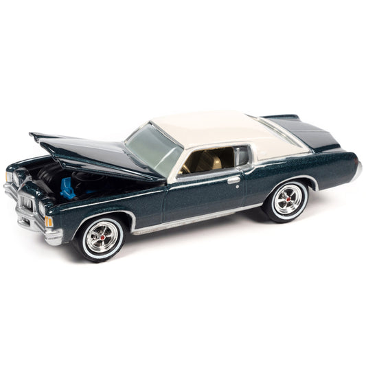 1971 Pontiac Grand Prix Bluestone Gray Metallic with White Top "Classic Gold Collection" Series Limited Edition to 8476 pieces Worldwide 1/64 Diecast Model Car by Johnny Lightning