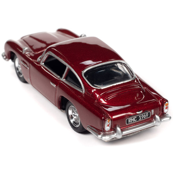 1966 Aston Martin DB5 RHD (Right Hand Drive) Rossa Rubina Chiara Red Metallic "Classic Gold Collection" 2023 Release 1 Limited Edition to 4428 pieces Worldwide 1/64 Diecast Model Car by Johnny Lightning