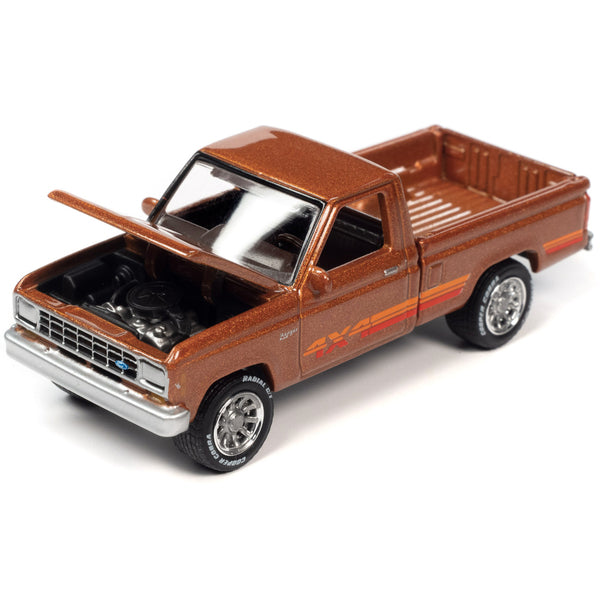 1985 Ford Ranger XL Pickup Truck Bright Copper Metallic with Stripes "Classic Gold Collection" 2023 Release 1 Limited Edition to 4620 pieces Worldwide 1/64 Diecast Model Car by Johnny Lightning