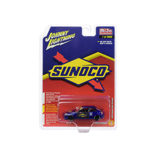 1998 Honda Civic Custom Dark Blue "Sunoco" Limited Edition to 3600 pieces Worldwide 1/64 Diecast Model Car by Johnny Lightning