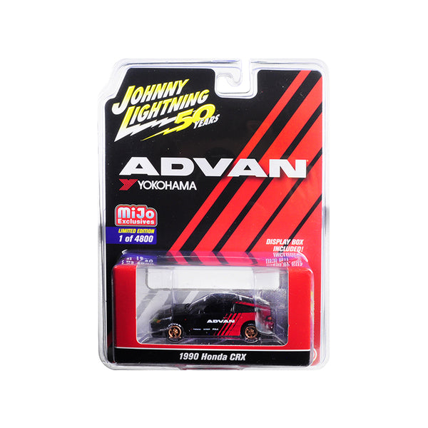 1990 Honda CRX "ADVAN Yokohama" "Johnny Lightning 50th Anniversary" Limited Edition to 4800 pieces Worldwide 1/64 Diecast Model Car by Johnny Lightning