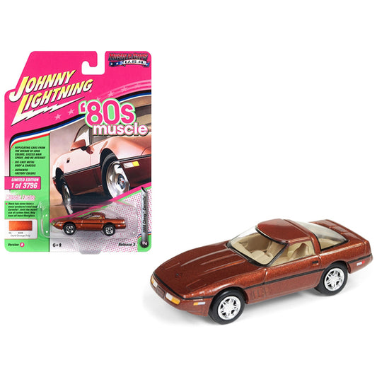 1988 Chevrolet Corvette Dark Bronze Metallic "80's Muscle" Limited Edition to 3796 pieces Worldwide 1/64 Diecast Model Car by Johnny Lightning