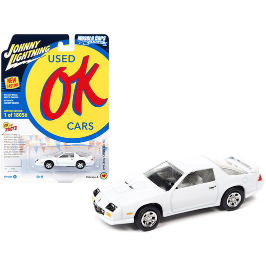 1991 Chevrolet Camaro Z28 1LE Arctic White "OK Used Cars" Series Limited Edition to 18056 pieces Worldwide 1/64 Diecast Model Car by Johnny Lightning