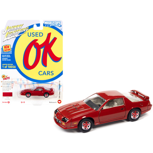 1991 Chevrolet Camaro Z28 1LE Bright Red "OK Used Cars" Series Limited Edition to 18056 pieces Worldwide 1/64 Diecast Model Car by Johnny Lightning