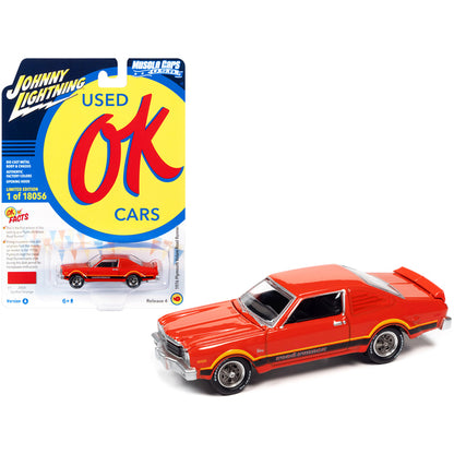 1976 Plymouth Volare Road Runner Spitfire Orange with Stripes "OK Used Cars" Series Limited Edition to 18056 pieces Worldwide 1/64 Diecast Model Car by Johnny Lightning