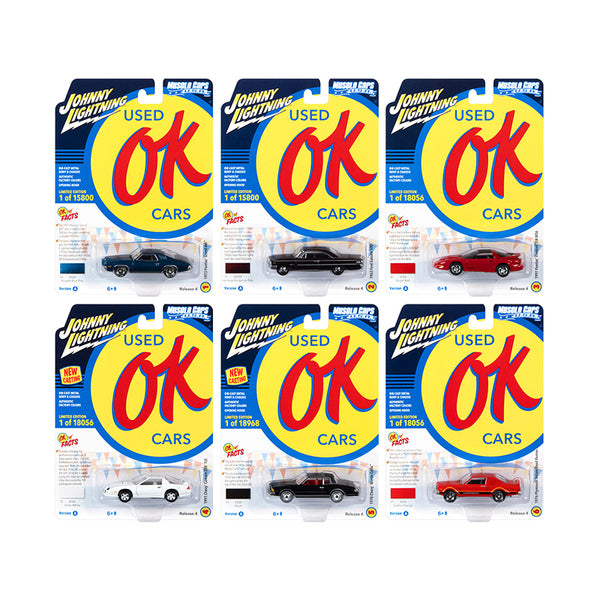 "Muscle Cars USA" 2021 Release 4 "OK Used Cars" Set A of 6 pieces 1/64 Diecast Model Cars by Johnny Lightning