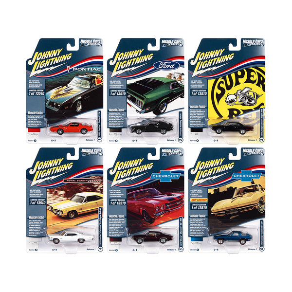 "Muscle Cars USA" 2022 Set A of 6 pieces Release 1 1/64 Diecast Model Cars by Johnny Lightning